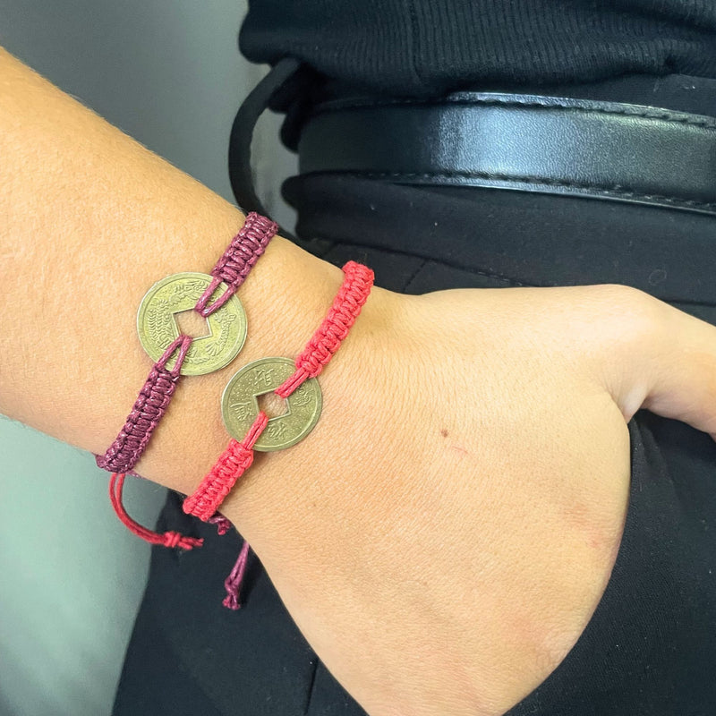 Handmade Friendship Bracelets - Lucky Friends Feng Shui Coin (asst) product image