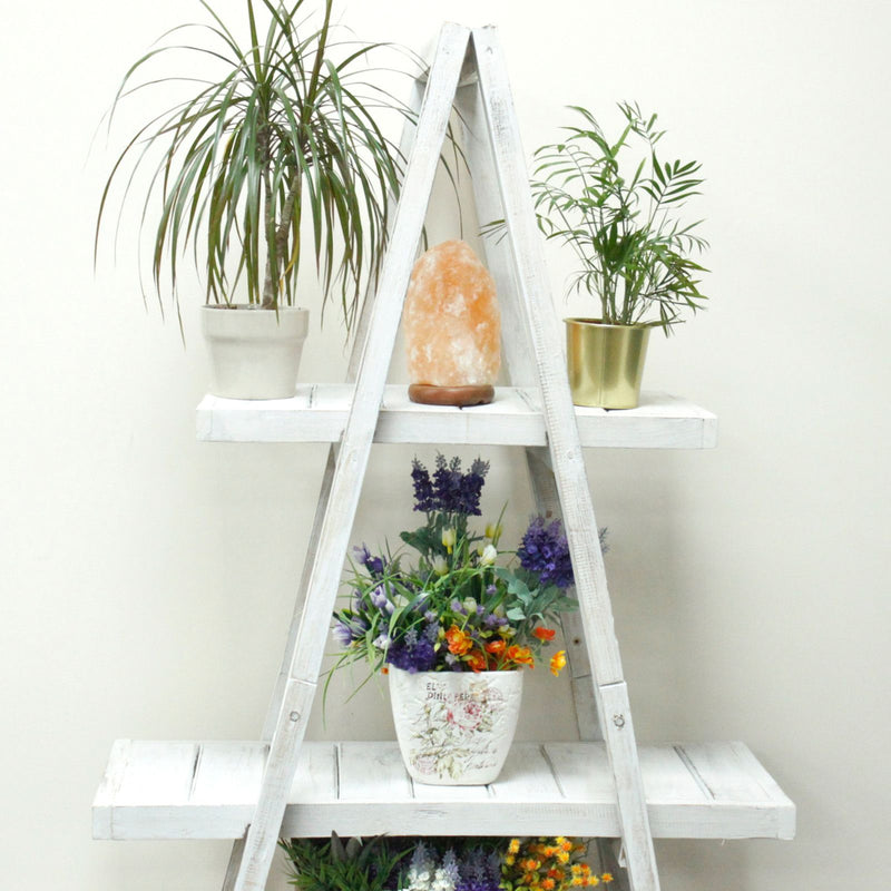 Folding Wooden A-Frame Shelf – Whitewash product image