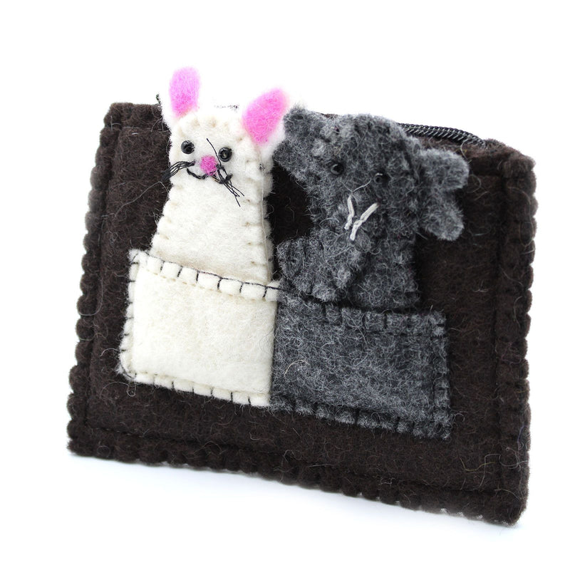 Pouch with Finger Puppets - Elephant & Mouse product image