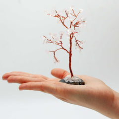 Gemstone Tree - Rock Quartz on Black Agate Base (35 stones) product image 2