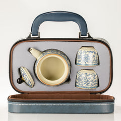 Travel Teapot Set & Two Cups - China Ru Blue