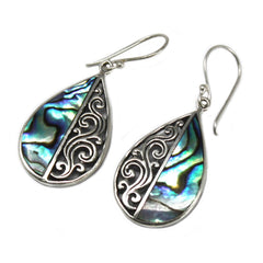 Shell & Silver Earrings - Teardrop- Abalone product image 2