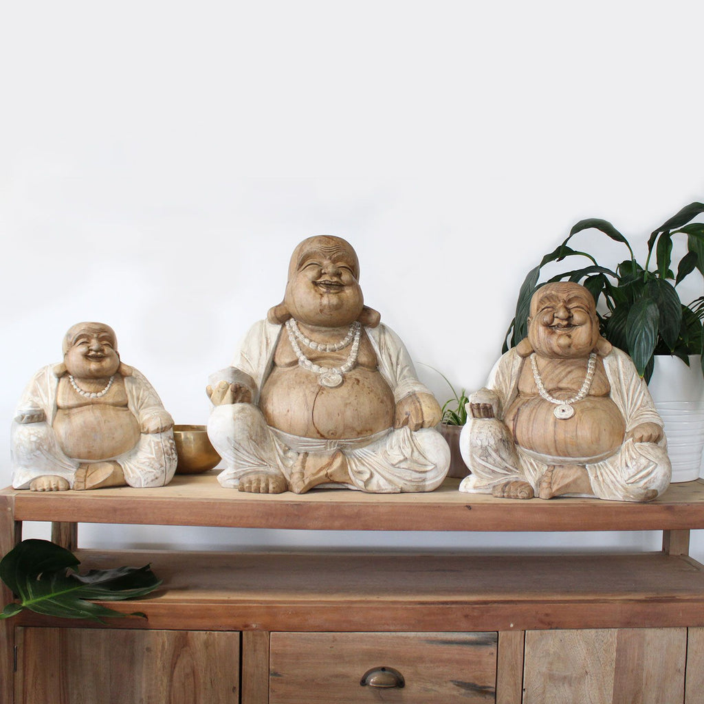 Happy Buddha - Whitewash 40cm product image 4