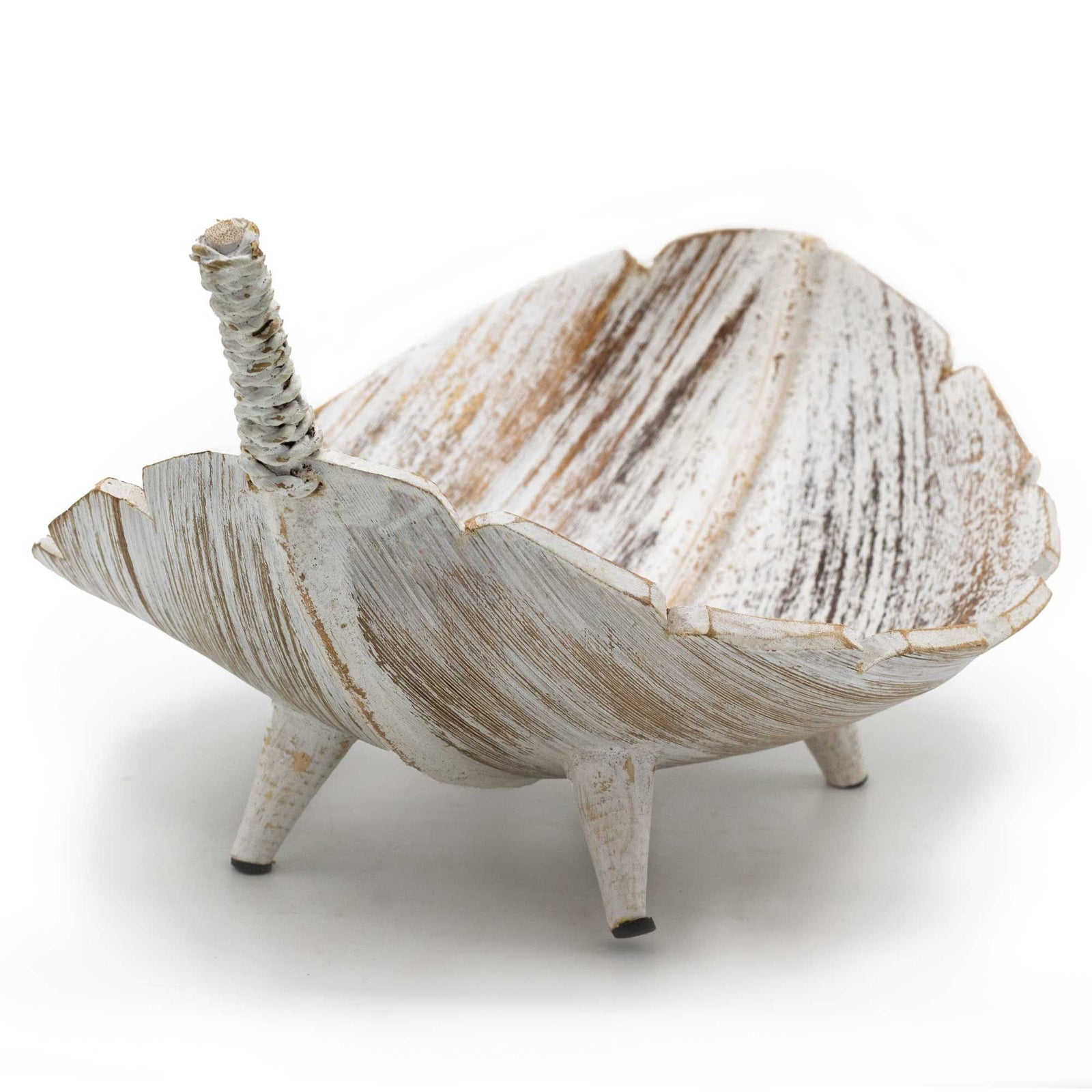 Coconut Leaf Large Fruit Bowl - Whitewash product image