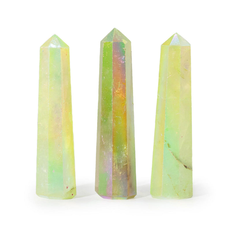 Gemstone Obelisk Point approx 9cm - Aurura Crystal Quartz - Pale Green product image