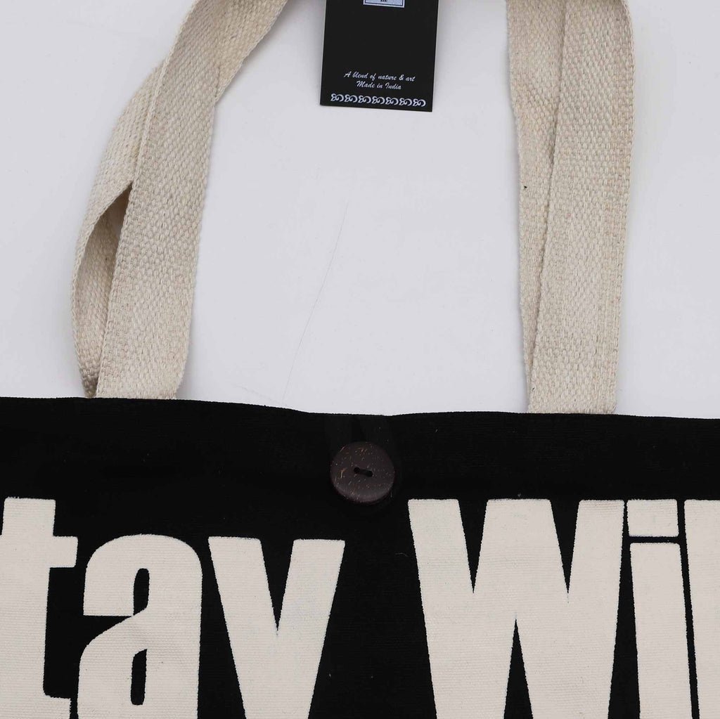 Iconic Classic Tote Bag - Stay Wild, Mood Child - Black Natural 10oz product image 3
