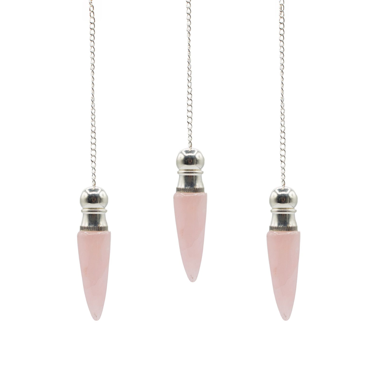 Secret Cavity Discovery of Truth Pendulum - Rose Quartz - Silver Plated product image