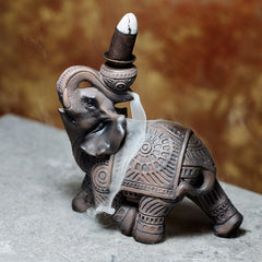 Wood Effect Elephant Backflow Incense Burner product image 4