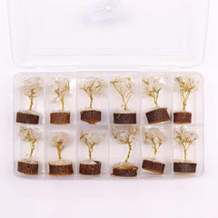 Mini Gemstone Tree On Wood Base - Rock Quartz (15 stones) product image 6