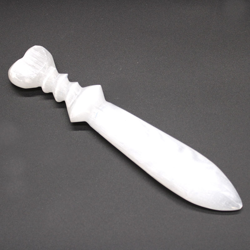Selenite Lrg Ritual Knife - Spiral (25cm) product image