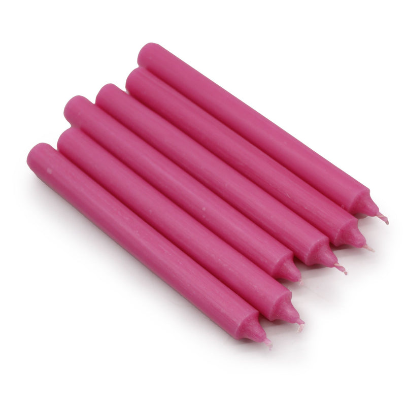 Solid Colour Dinner Candles - Rustic Deep Pink - Pack of 5 product image