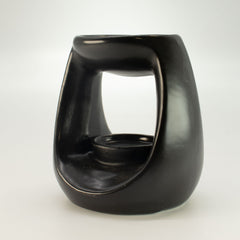Ceramic Zen Oil Burner - Large Oval Pebble - Matt Black product image 3