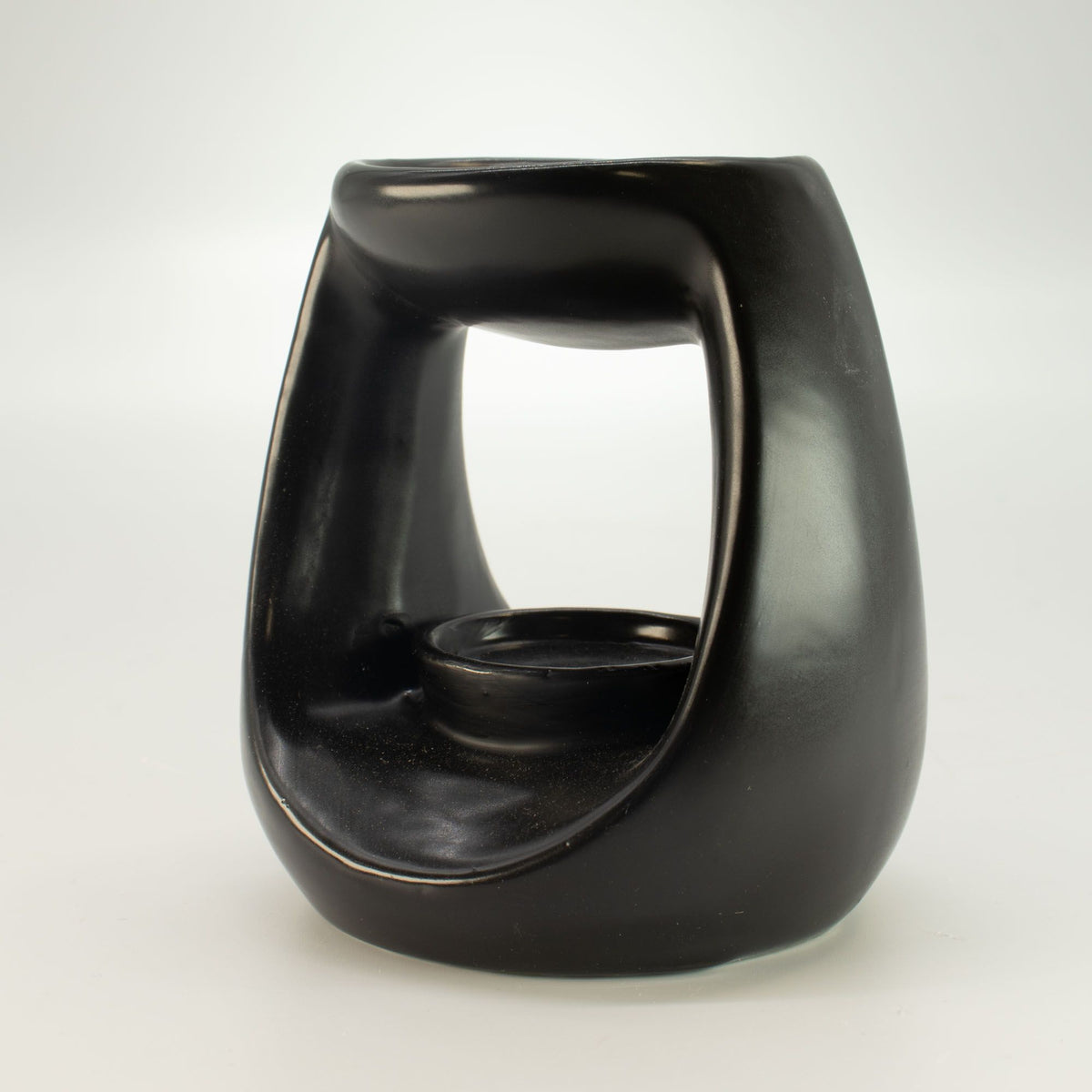 Ceramic Zen Oil Burner - Large Oval Pebble - Matt Black product image 3