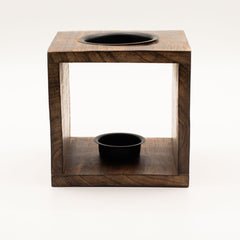 Large Square Mango Wood Oil Burner- Buddha Face product image 4