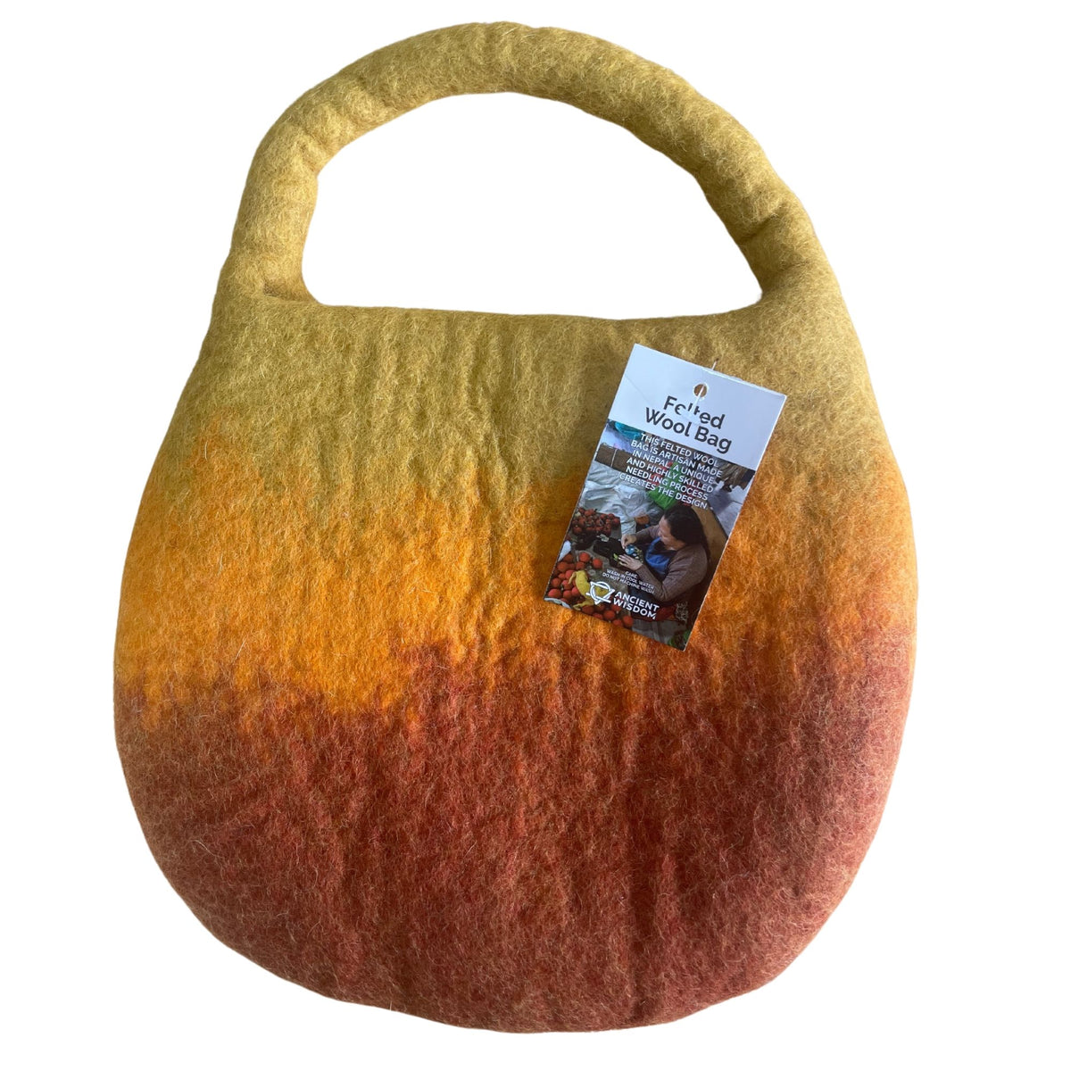 Water Felted Bee Bag - One Handle with Magnet - Sunrise Orange product image 2