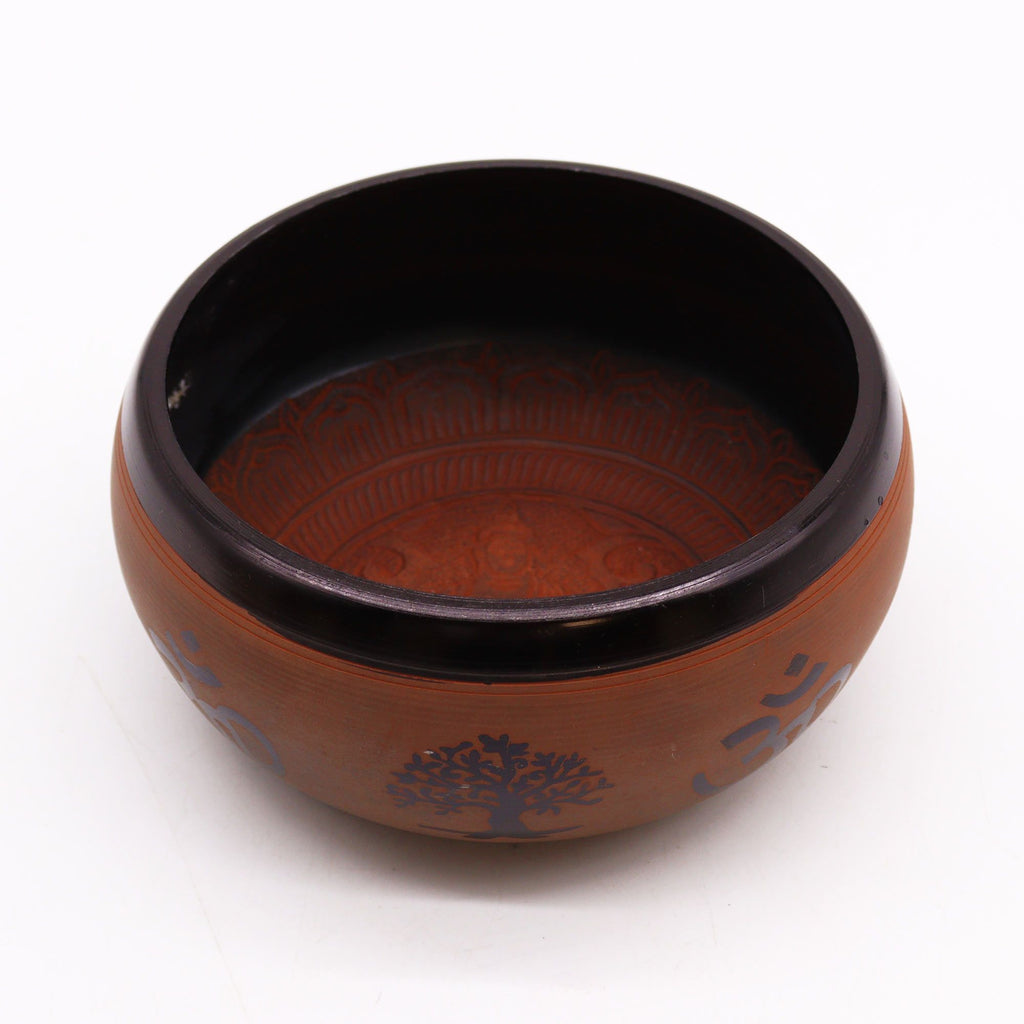 Earth Powder Singing Bowl - Clay Om Buddha - 16cm product image