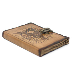 Leather Pentagon & Skull with Burns Detail Notebook (7x5") product image 5