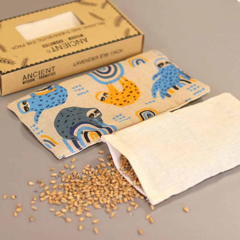 Lavender Natural Cotton and Juco Eye Pillow in Gift Box - Lazy Sloth product image