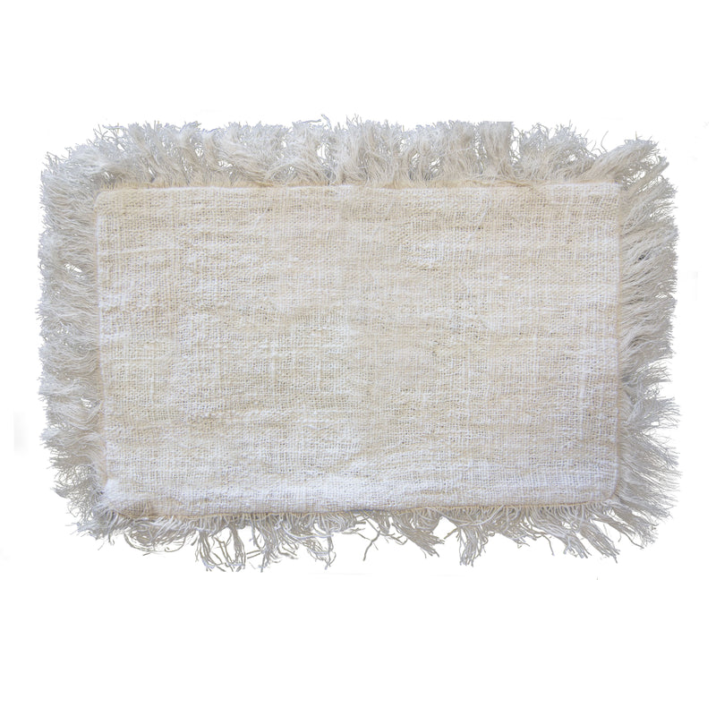 Linen Cushion Cover 30x50cm with fringe product image