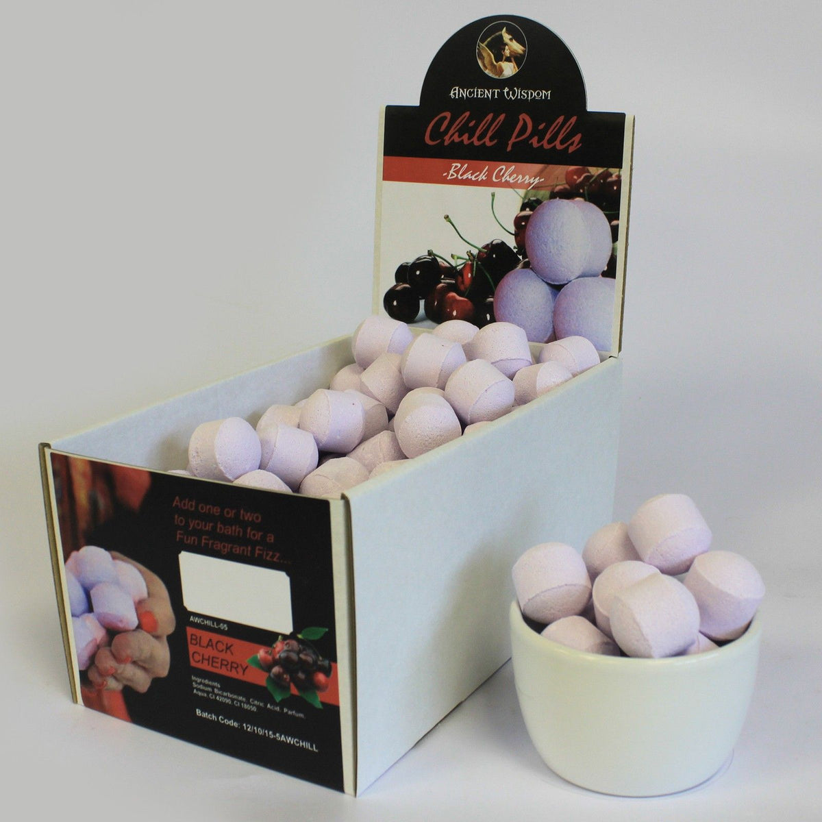 1.3Kg Box of Chill Pills (Mini Bath Bombs) - Black Cherry product image 3