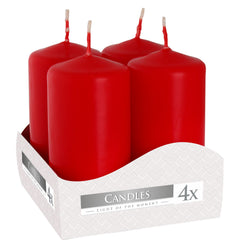 Set of 4 Pillar Candles 40x80mm - Red product image 4