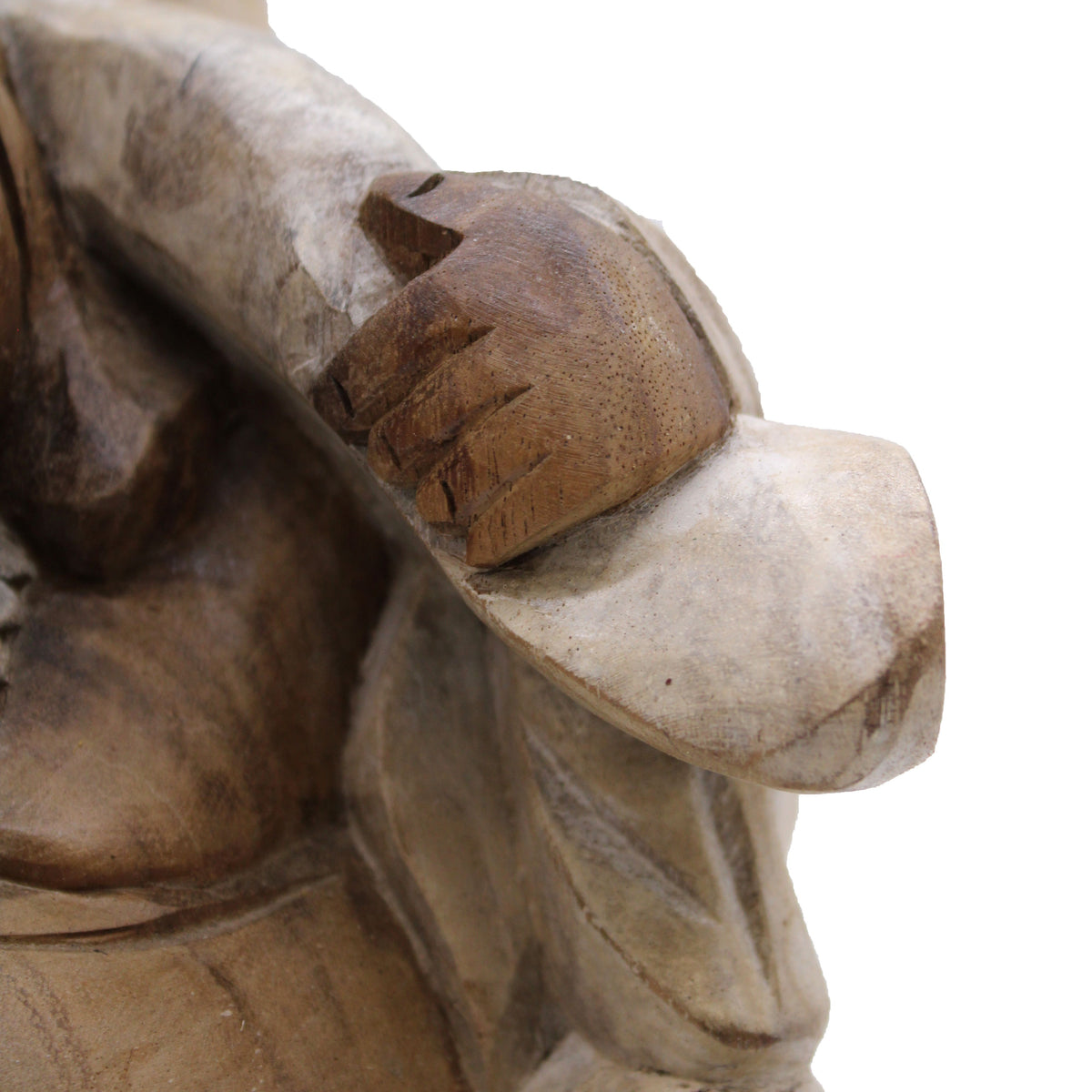 Happy Buddha Bring Wood - Whitewash 30cm product image