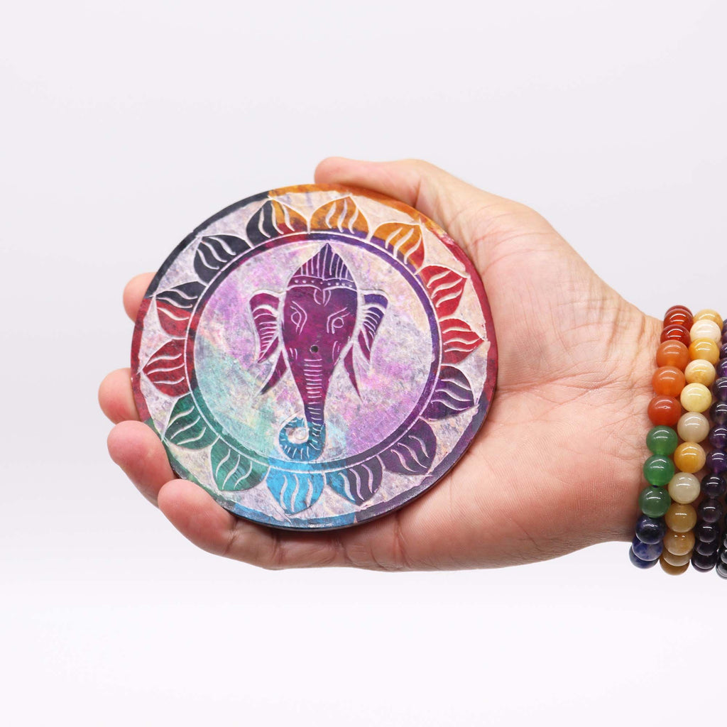 Soapstone Disc Incense Holder - Ganesha product image 2