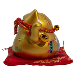 Ceramic Money Cat Bank - Gold on Cushion product image 2