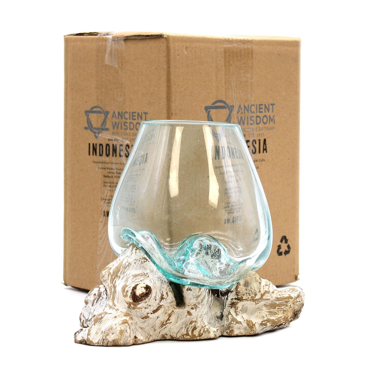 Molten Glass on Whitewash Wood - Large Bowl product image 3