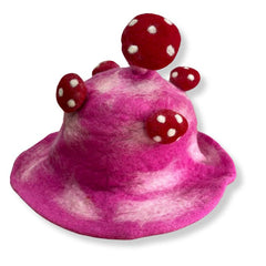 Felted Mushroom Hat - Shocking Pink product image
