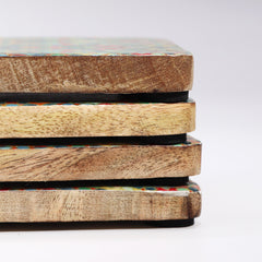 Set of 4 Square Coasters - Mediterranean Tile Pattern product image
