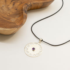 Indian Devotional Pendant - Silver Plated (45cm Cord)- Sun Worship Amethyst product image 6