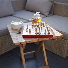 Square Folding Coffee Table - 50cm - Recycled Wood product image 6