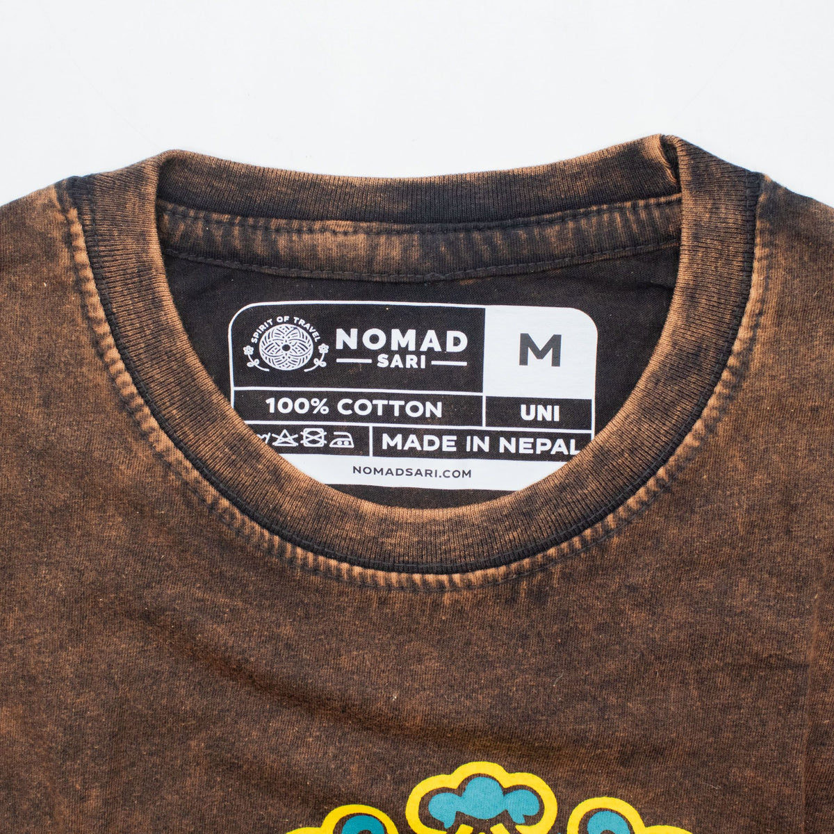 Nomad Sari Stonewashed Cotton T-Shirt - Sun & Zodiac - Brown - Medium product image 4