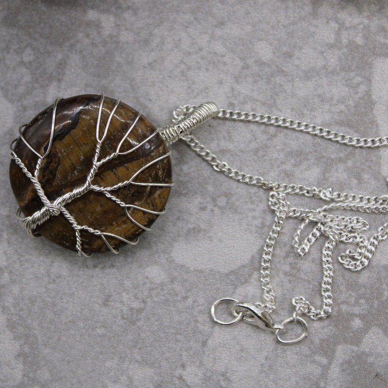 Tree of Life Gemstone Necklace - Tiger Eye product image