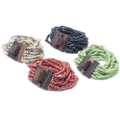 Multi-Bead Bangle Wooden Clasp - Assorted Colours product image 6