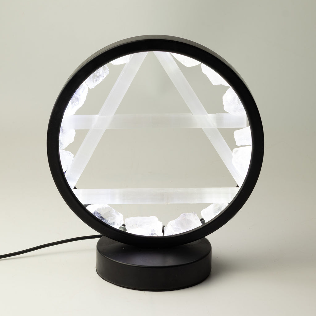 Gemstone Halo Lamp - Air - Clear Quartz & Selenite – product view 3