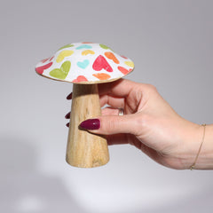 Small Enamelled Mushroom - 10cm - Mediterranean Tile Pattern product image
