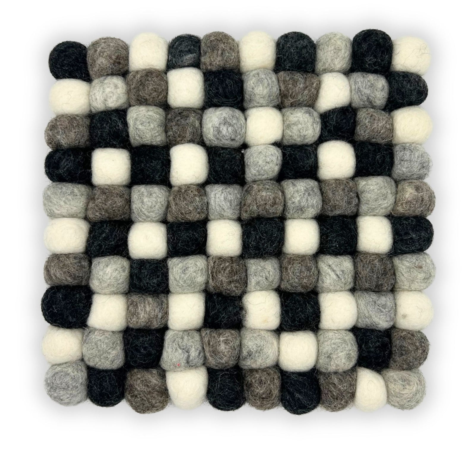 Felt Ball Square Placemat -Multi Grey Colour