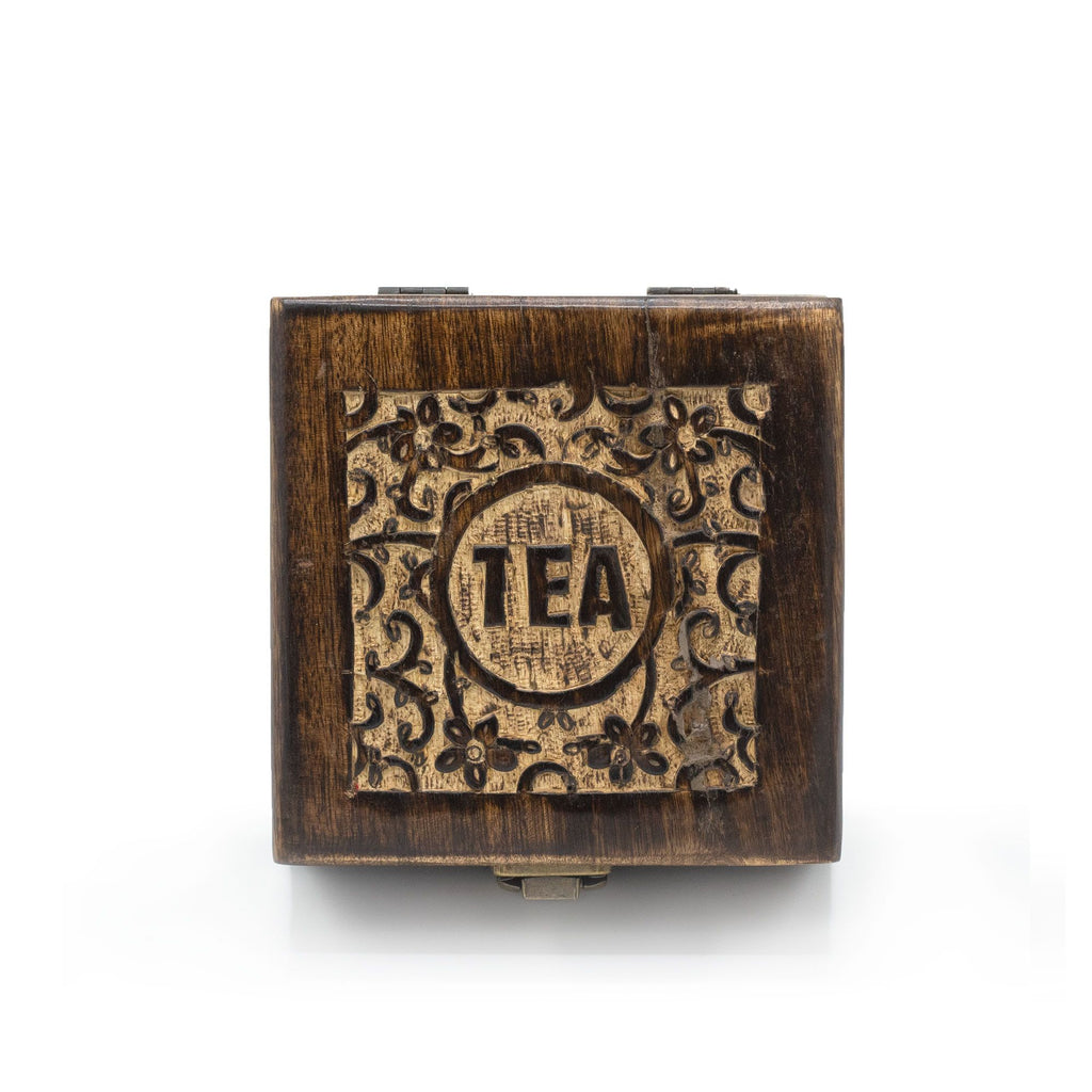 Mango Carved Tea Box - 4 Compartments - product image 2