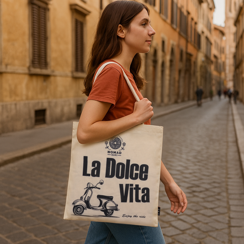 Iconic Basic Tote Bag - La Dolce Vita - Natural 4oz product image
