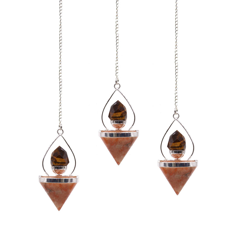 Gemstone Lantern of Life Pendulum - Sunstone & Tigereye product image