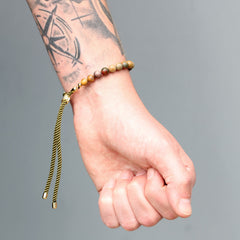 18K Gold Plated Gemstone Black String Bracelet - Tiger Eye product image 5