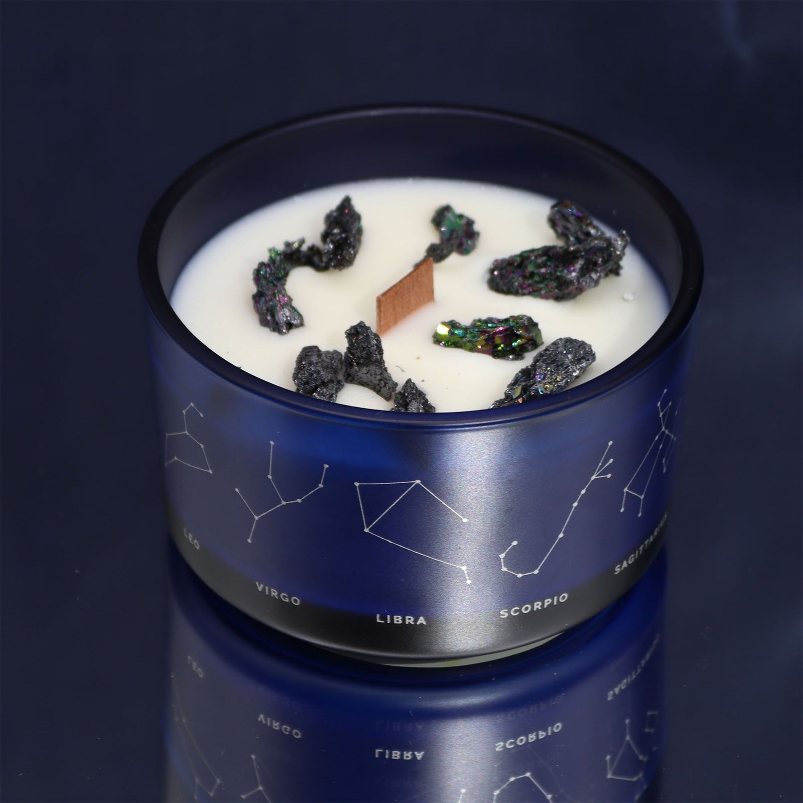 Zodiac Crystal Candle with Gemstone Bracelet - Aquarious product image