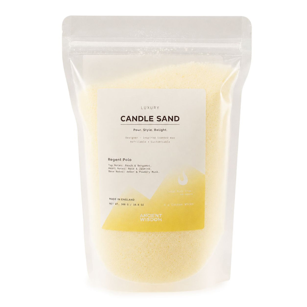 Fragranced Candle Sand - Cream - Regent Polo - 300g - product image 3