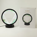 Illuminated aventurine and selenite Earth gemstone halo lamp