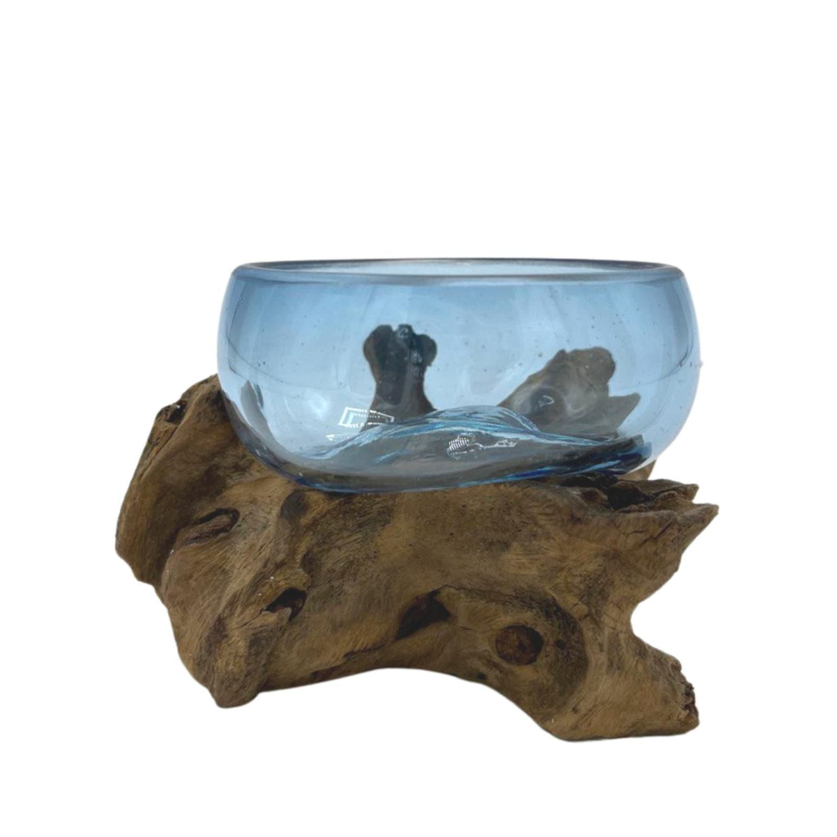 Molton Glass Mini Blue Bowl on Wood product image 2