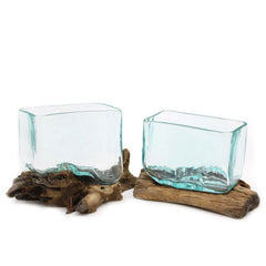Molten Glass Tank on Wood with Stand - Medium Bowl product image 3