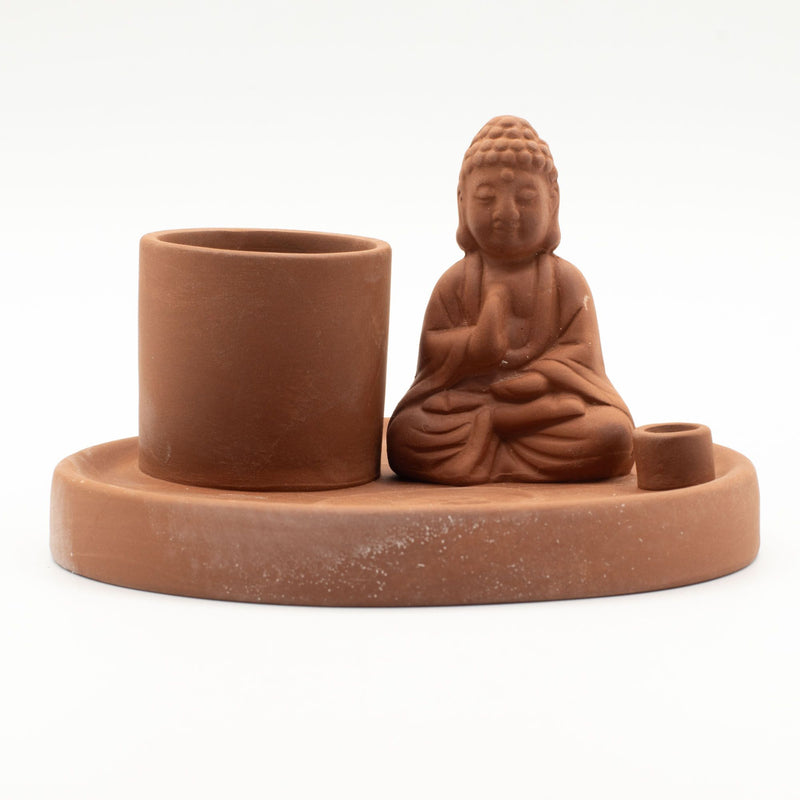 Multi Purpose Buddha Incense Plate - Natural Terracotta Style product image