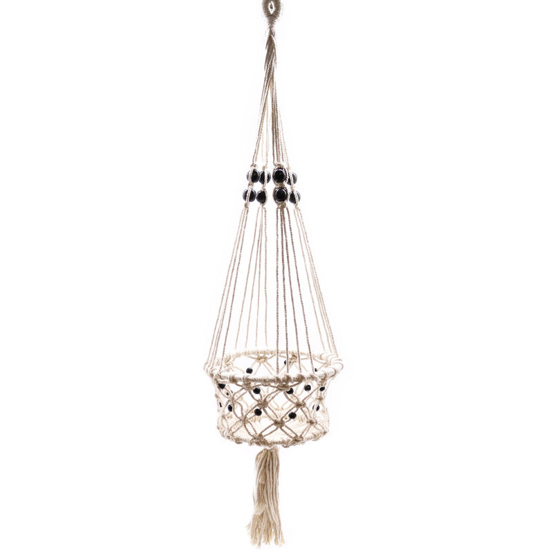 Macrame Pot Holder - Lrg Single Beaded product image